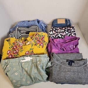 Junior Girls Lot 8 Tops Pants Size L 10/12 Zara Harper Canyon Floral Stripes
